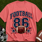 Football 86 Graphic T-Shirt — Retro Football Tee with Vintage Ball Design