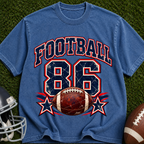 Football 86 Graphic T-Shirt — Retro Football Tee with Vintage Ball Design