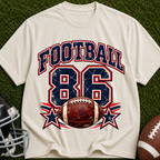 Football 86 Graphic T-Shirt — Retro Football Tee with Vintage Ball Design