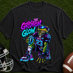 Gridiron Glow Football T-Shirt — Neon Frog Quarterback Graphic Tee