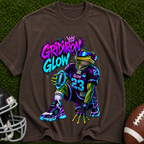 Gridiron Glow Football T-Shirt — Neon Frog Quarterback Graphic Tee