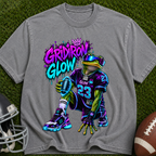 Gridiron Glow Football T-Shirt — Neon Frog Quarterback Graphic Tee