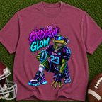 Gridiron Glow Football T-Shirt — Neon Frog Quarterback Graphic Tee