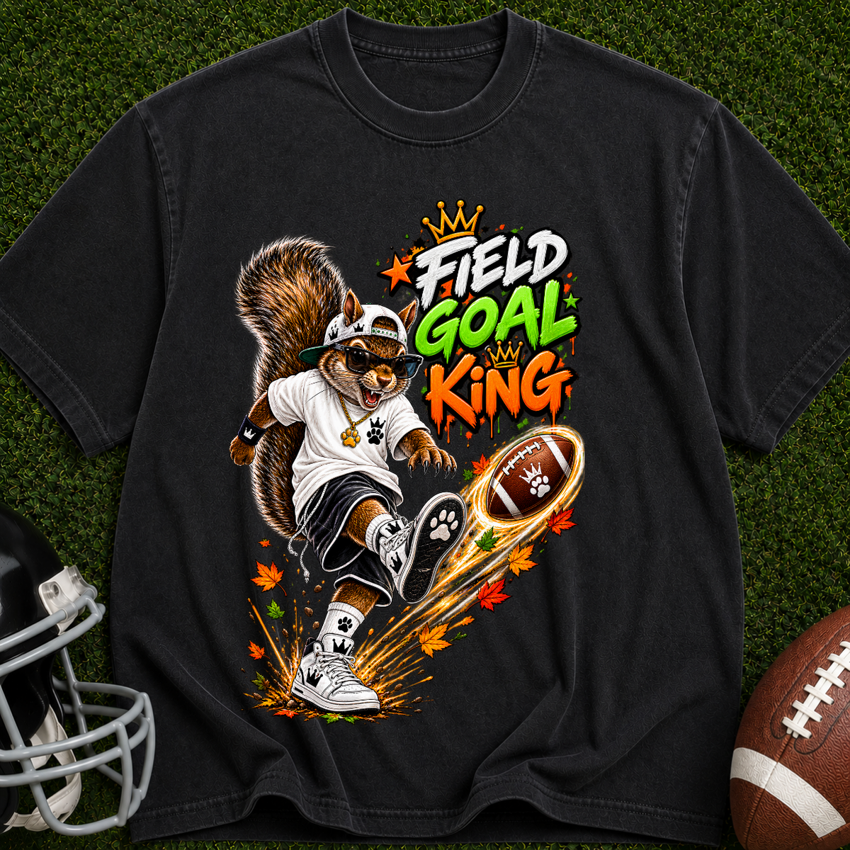 Field Goal King T-Shirt — Squirrel Kicker Football Graphic Tee
