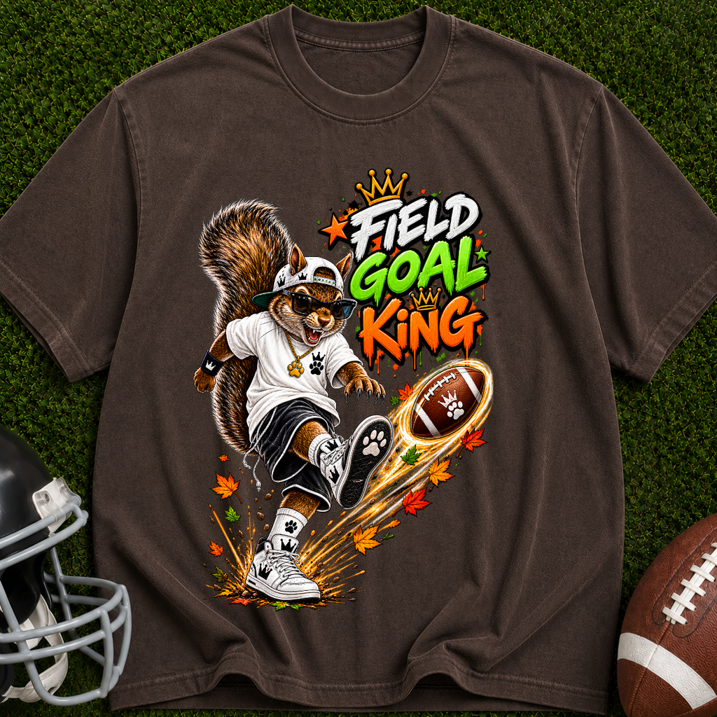 Field Goal King T-Shirt — Squirrel Kicker Football Graphic Tee