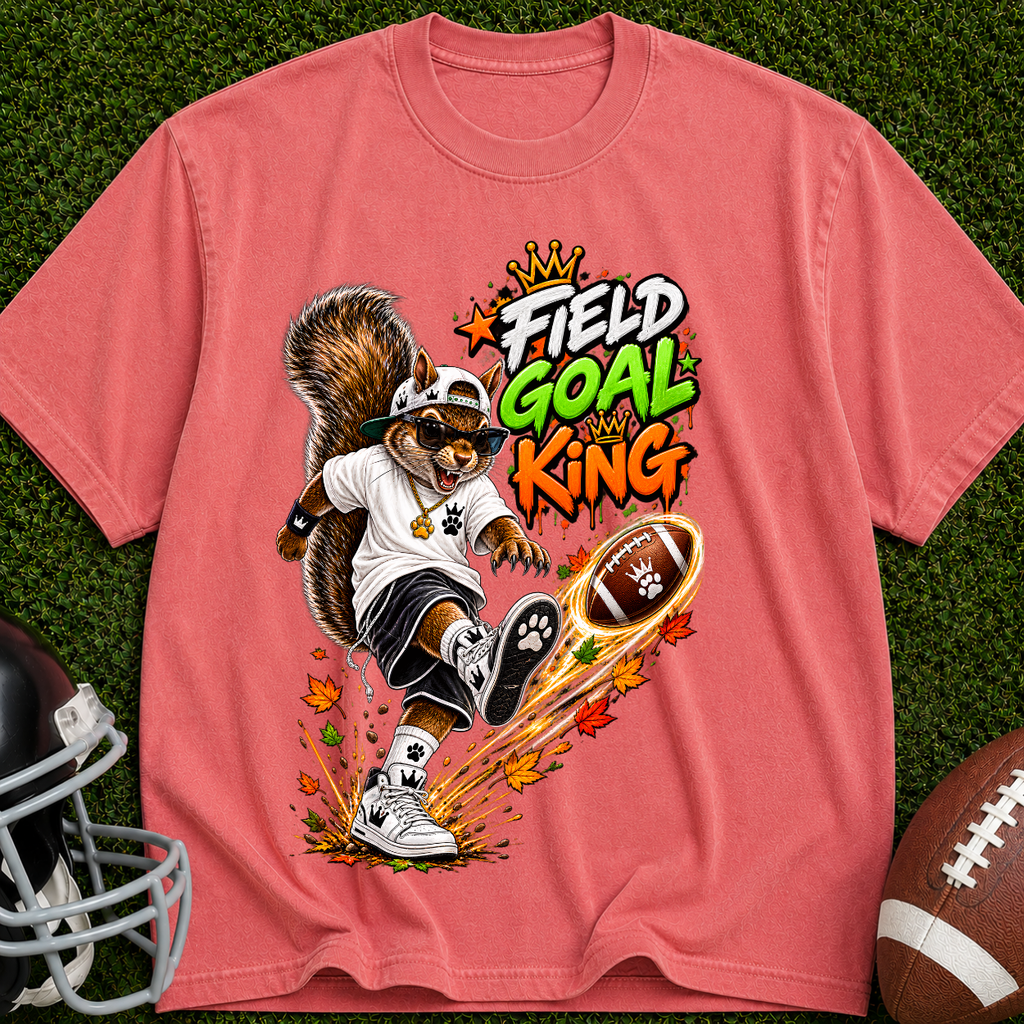 Field Goal King T-Shirt — Squirrel Kicker Football Graphic Tee
