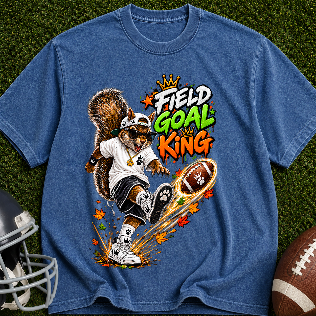 Field Goal King T-Shirt — Squirrel Kicker Football Graphic Tee