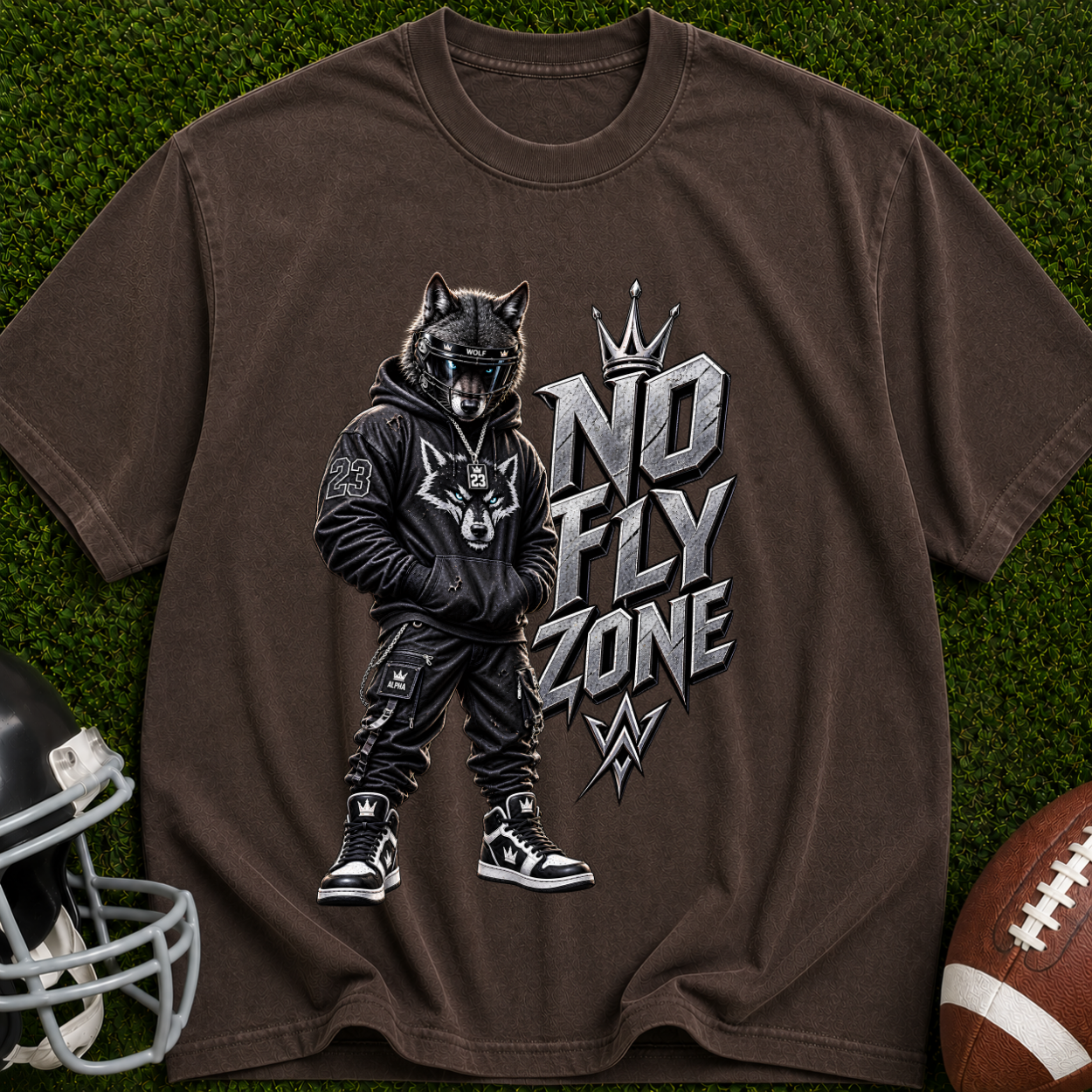 No Fly Zone Wolf Graphic T-Shirt