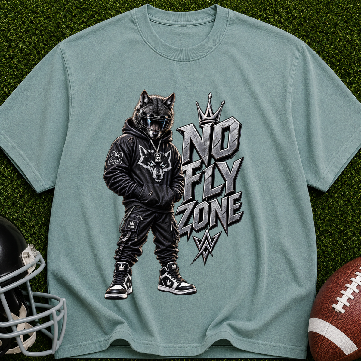 No Fly Zone Wolf Graphic T-Shirt