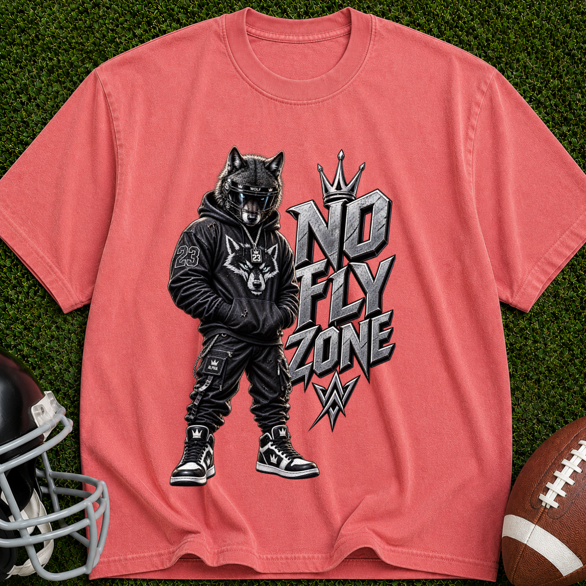 No Fly Zone Wolf Graphic T-Shirt