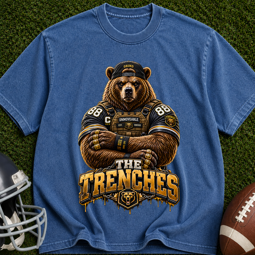 Bear Football T‑Shirt — “The Trenches” Vintage Sports Tee