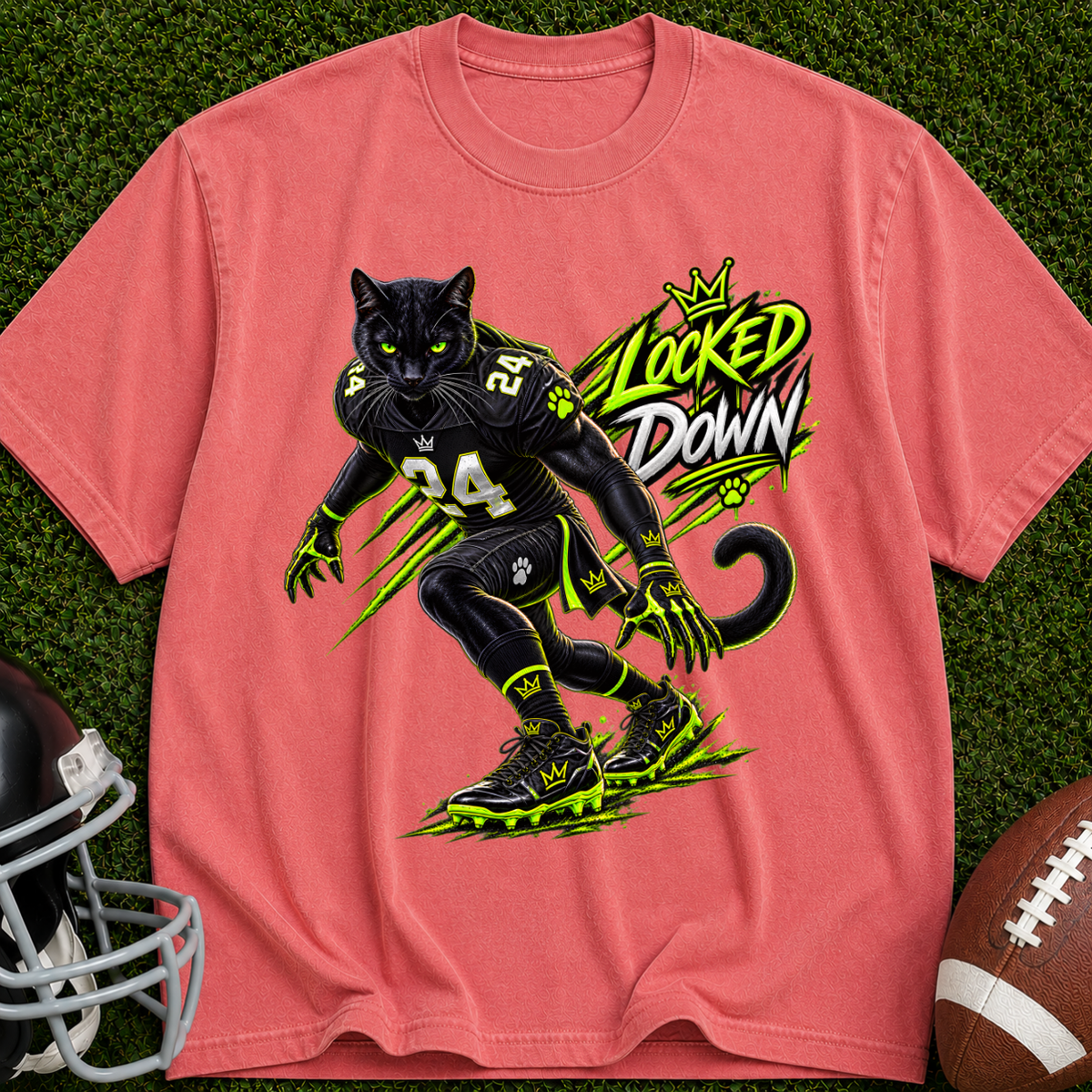 T‑Shirt — 'Locked Down' Panther Football Graphic Tee