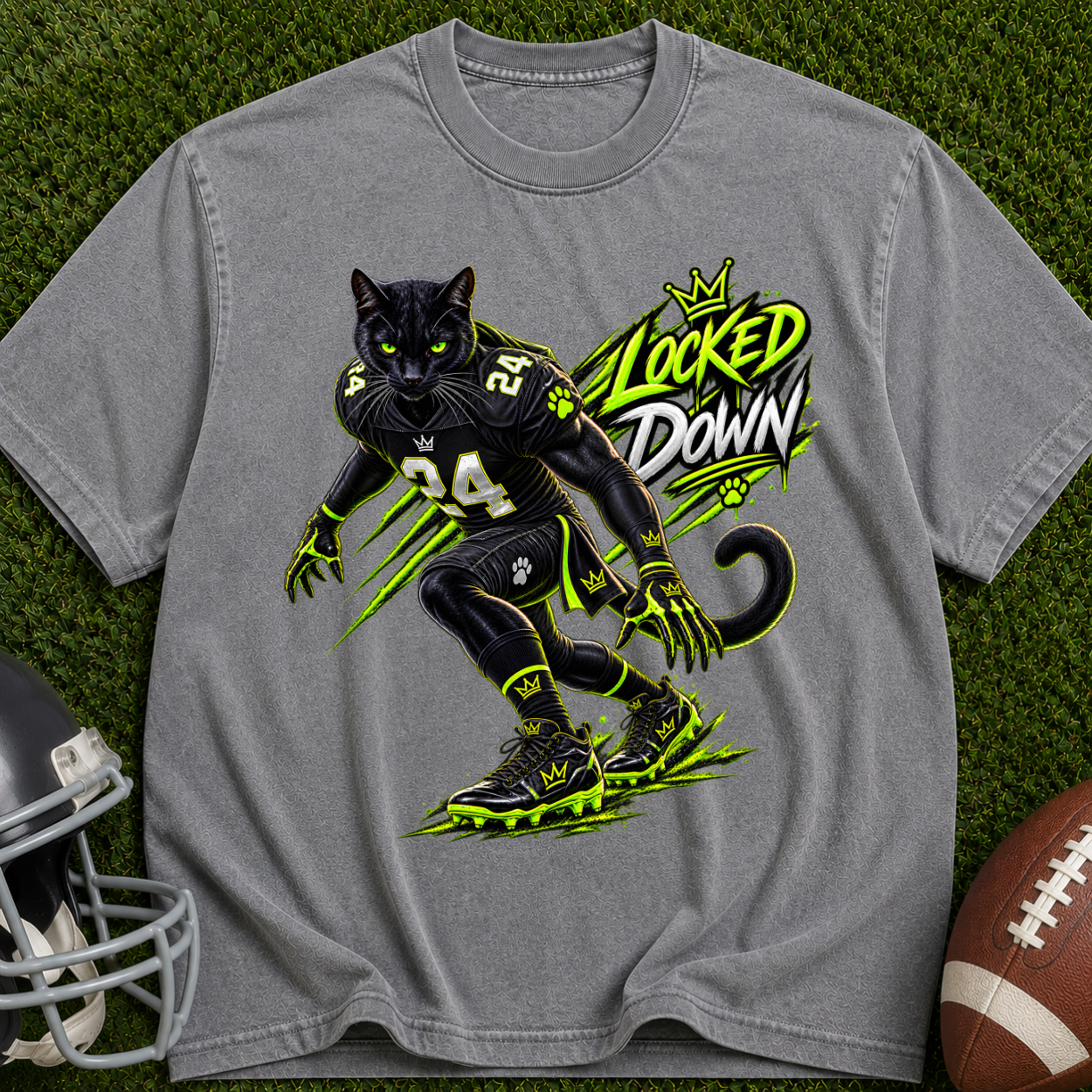 T‑Shirt — 'Locked Down' Panther Football Graphic Tee