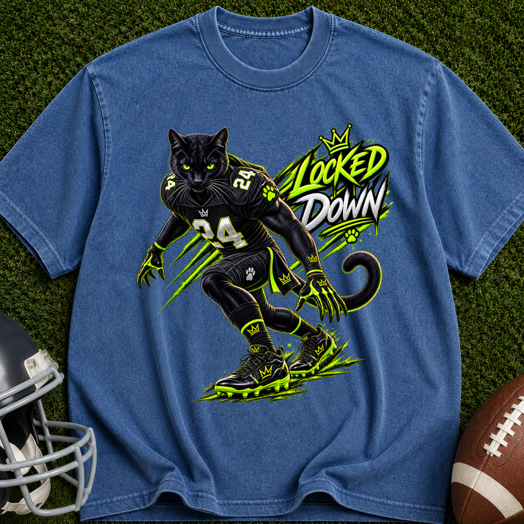 T‑Shirt — 'Locked Down' Panther Football Graphic Tee