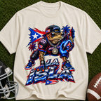 Puerto Rican Football Frog Graphic T-Shirt — 'Pa' lante' Retro Sports Tee