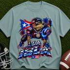 Puerto Rican Football Frog Graphic T-Shirt — 'Pa' lante' Retro Sports Tee