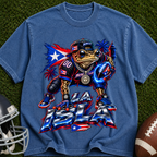 Puerto Rican Football Frog Graphic T-Shirt — 'Pa' lante' Retro Sports Tee