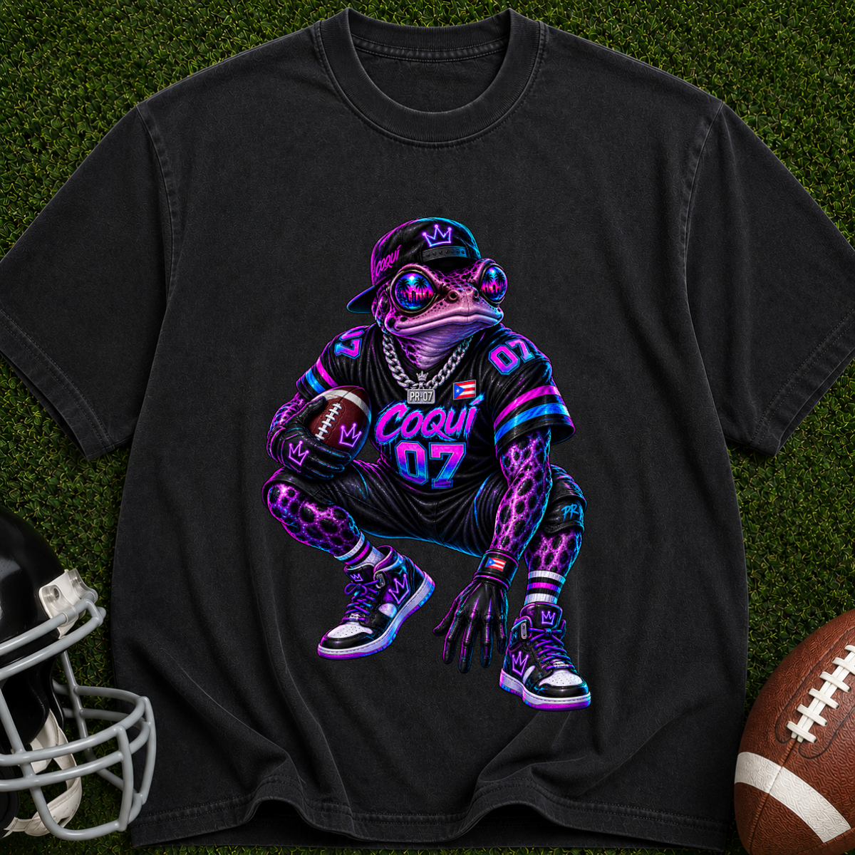 Neon Frog Streetwear T-Shirt — 'Cool' Retro Vaporwave Graphic