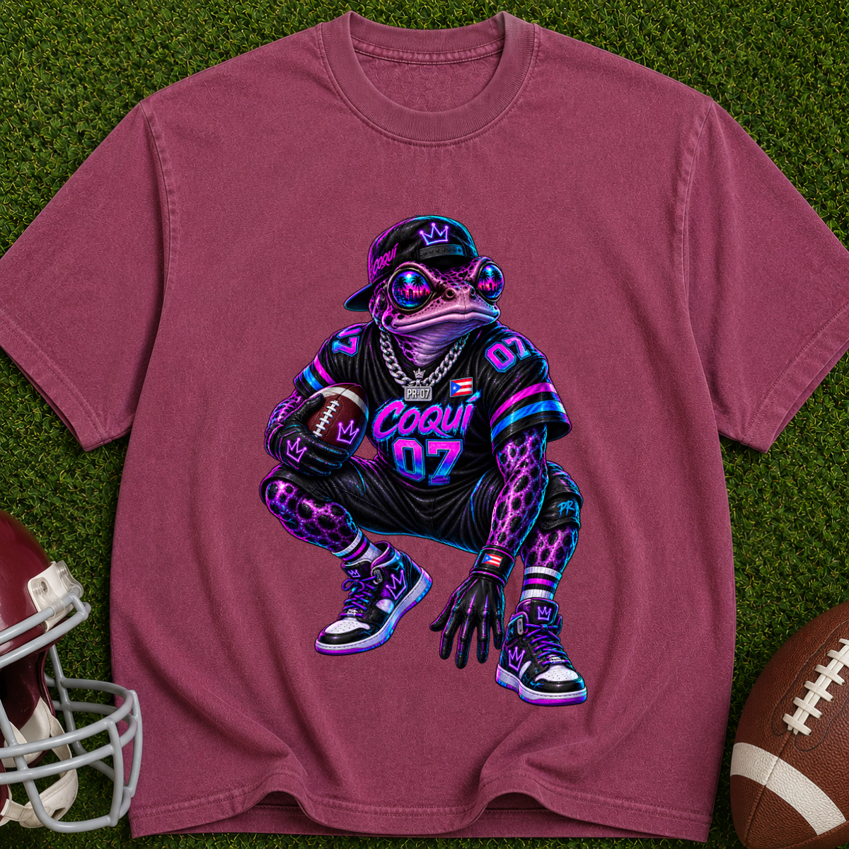 Neon Frog Streetwear T-Shirt — 'Cool' Retro Vaporwave Graphic