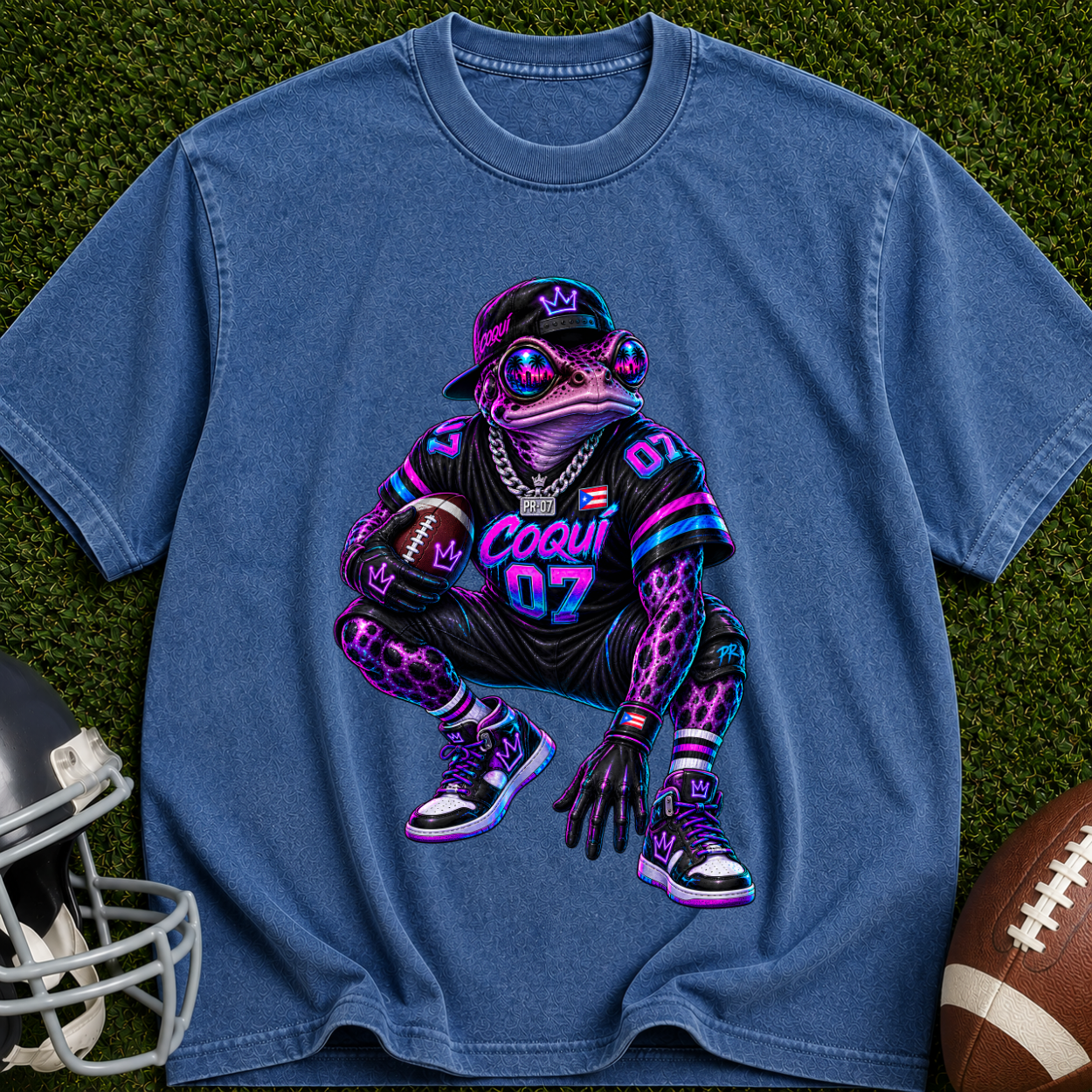 Neon Frog Streetwear T-Shirt — 'Cool' Retro Vaporwave Graphic