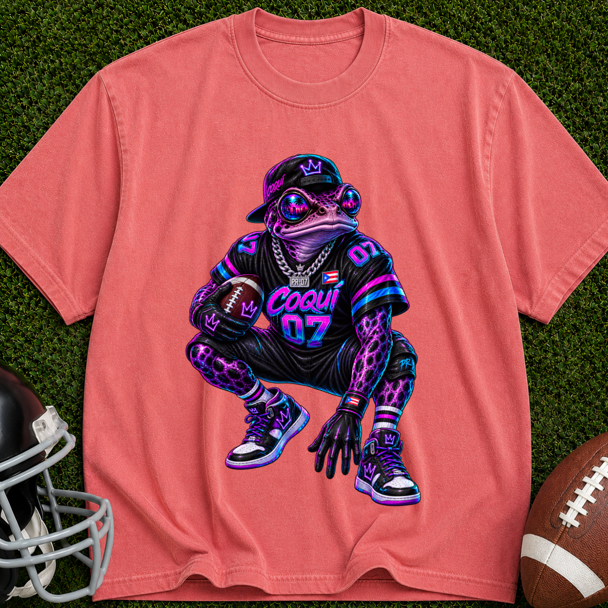 Neon Frog Streetwear T-Shirt — 'Cool' Retro Vaporwave Graphic