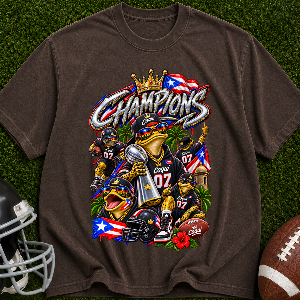 Champions Puerto Rico Football T-Shirt — Vintage Team Pride Tee