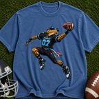 Football Frog Graphic T-Shirt — Athletic Mascot Jersey Design