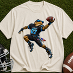 Football Frog Graphic T-Shirt — Athletic Mascot Jersey Design