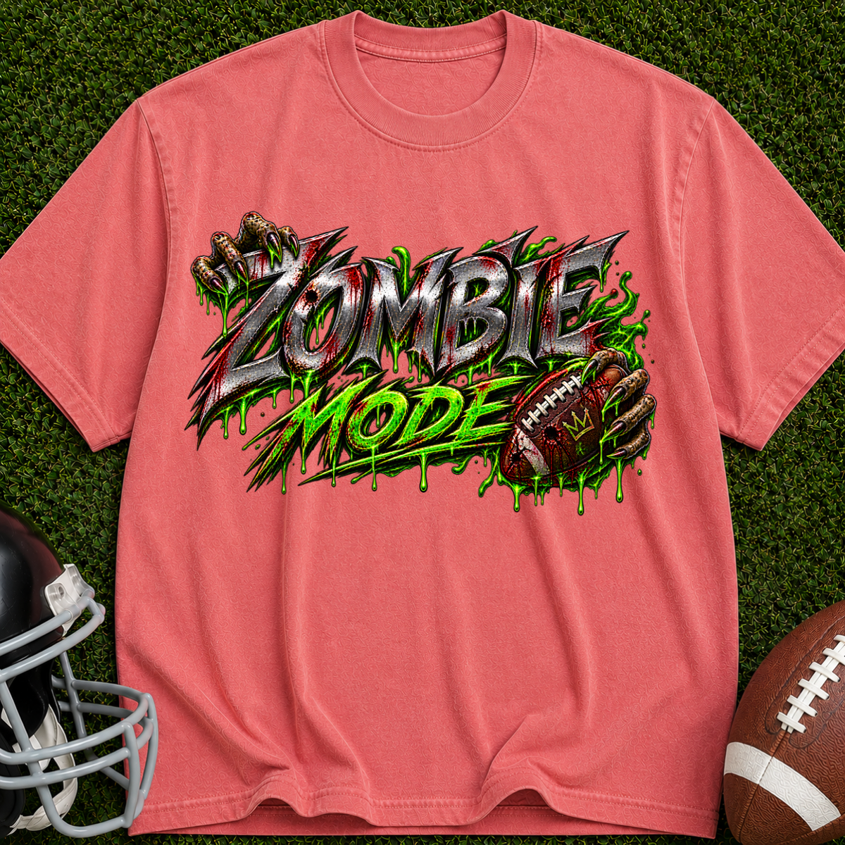 Zombie Mode T-Shirt — Graphic Horror Tee with 'Zombie Mode' Dripping Design