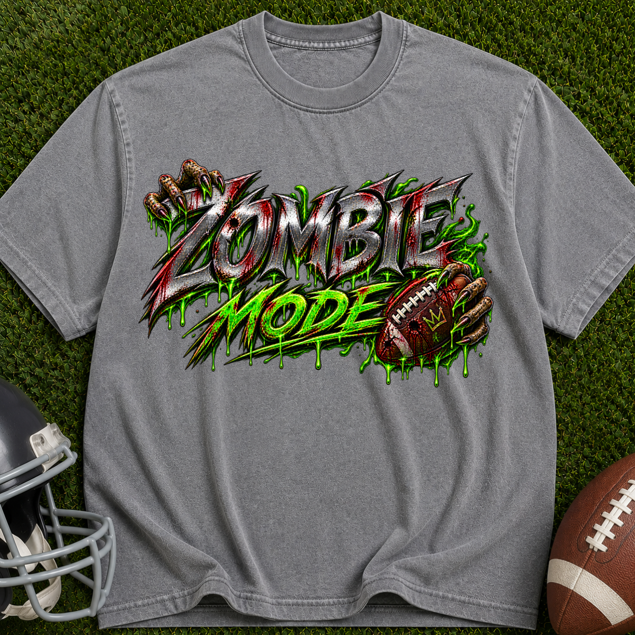 Zombie Mode T-Shirt — Graphic Horror Tee with 'Zombie Mode' Dripping Design