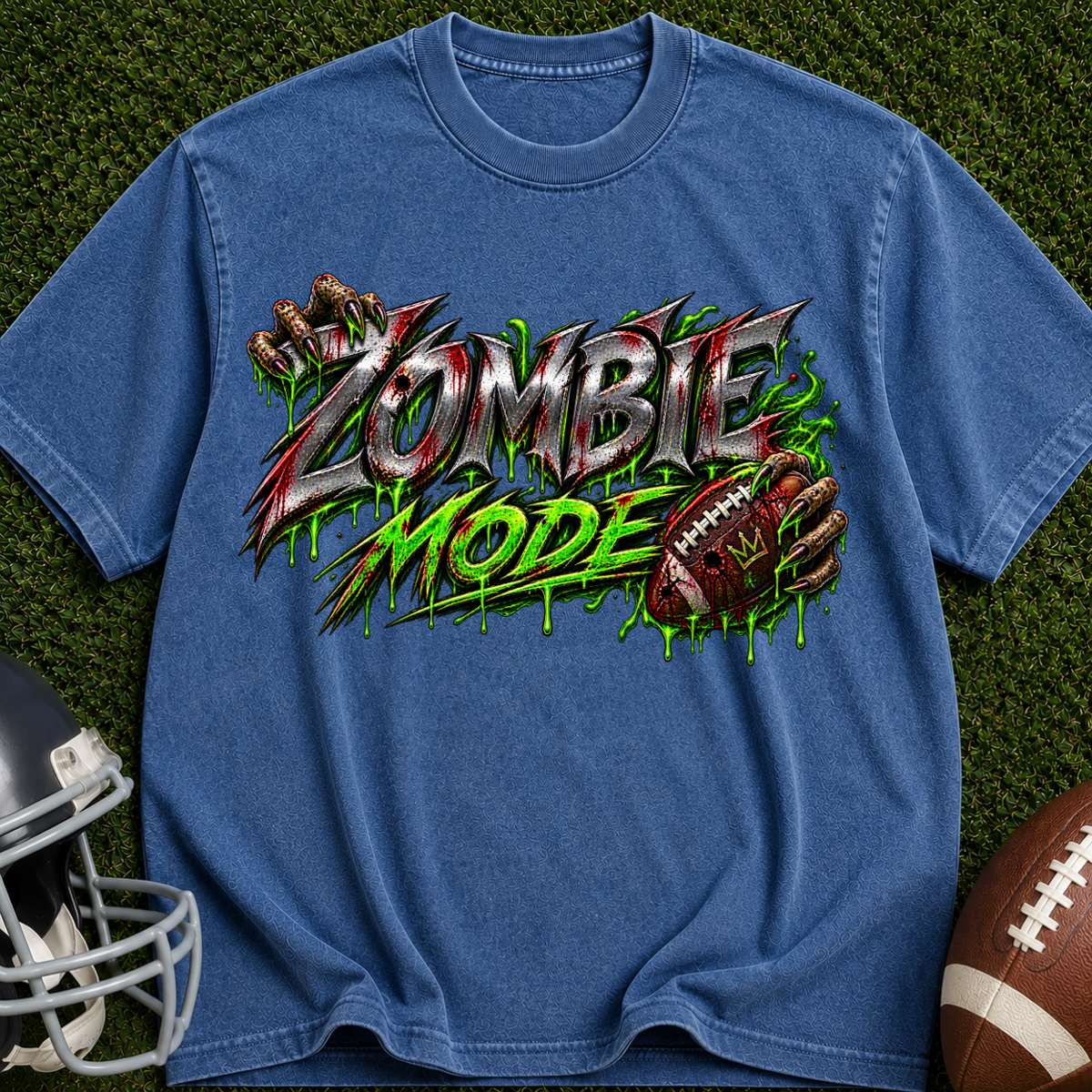 Zombie Mode T-Shirt — Graphic Horror Tee with 'Zombie Mode' Dripping Design