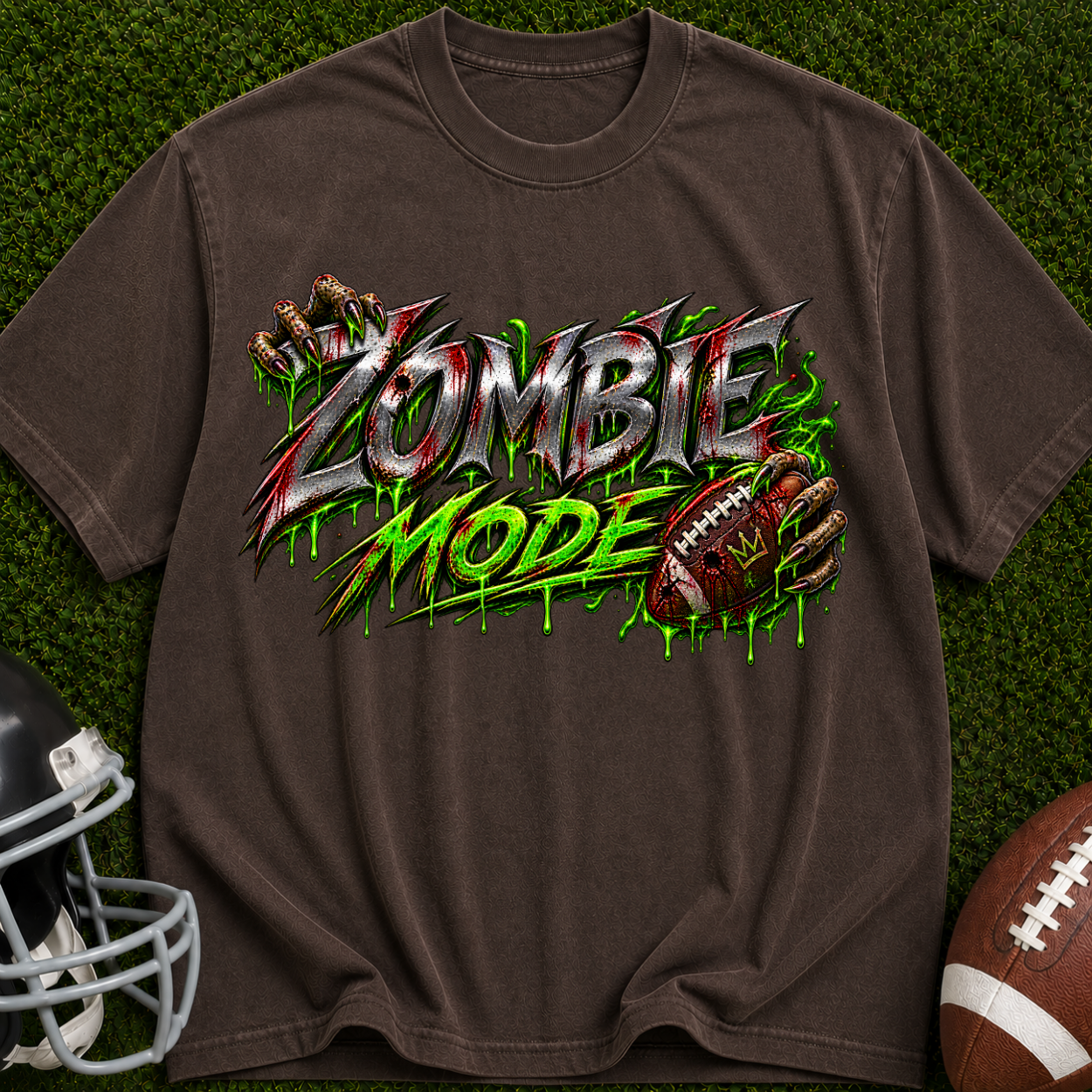 Zombie Mode T-Shirt — Graphic Horror Tee with 'Zombie Mode' Dripping Design