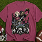 Haunted Field Football T-Shirt – Spooky Halloween Sports Tee