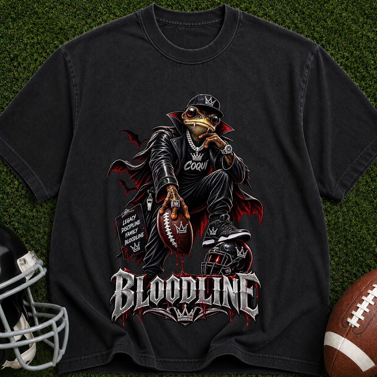 Bloodline Graphic T-Shirt — Gothic Crow Skull Design