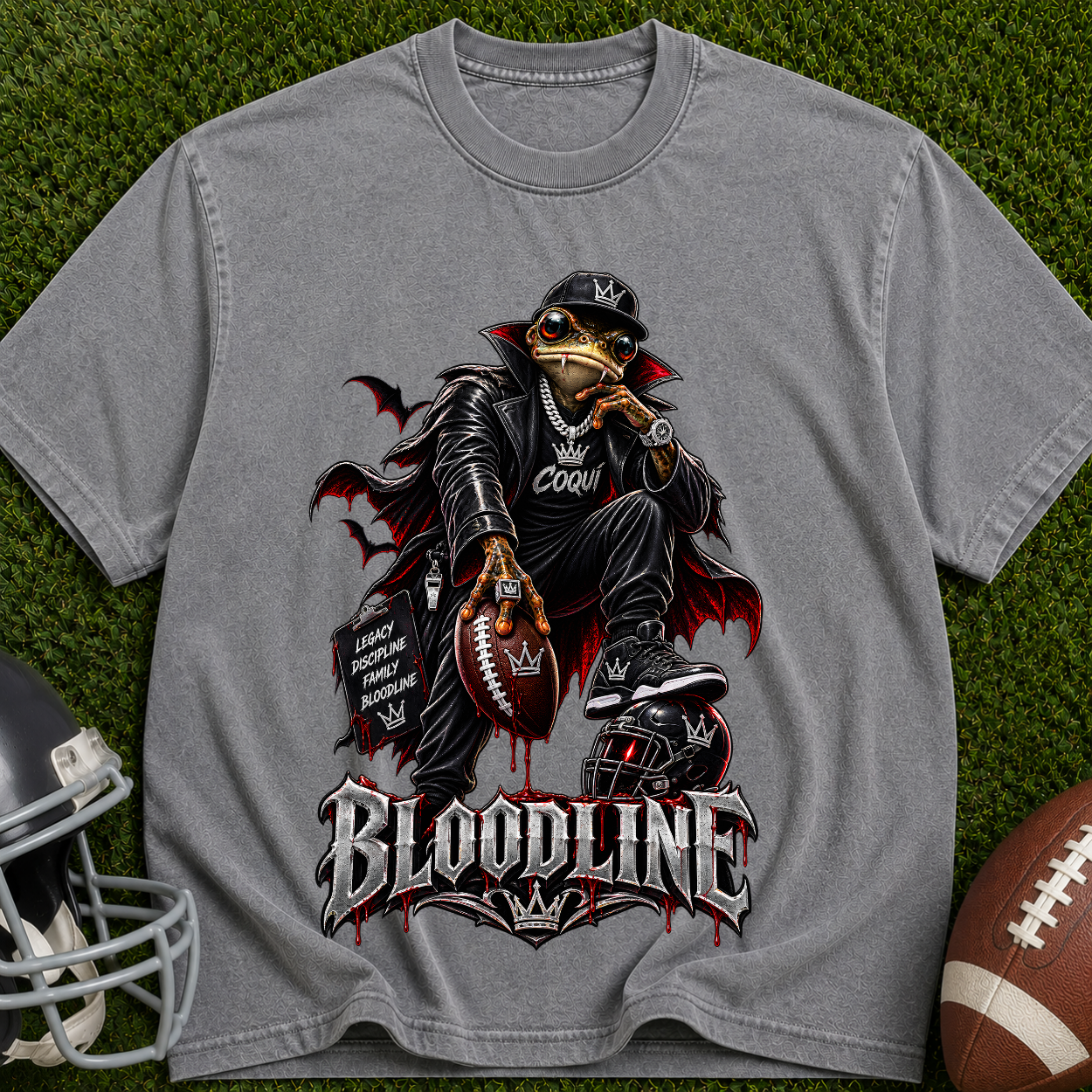 Bloodline Graphic T-Shirt — Gothic Crow Skull Design