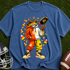 Frog Football Player Graphic T-Shirt — Candy Corn Tailgate Tee
