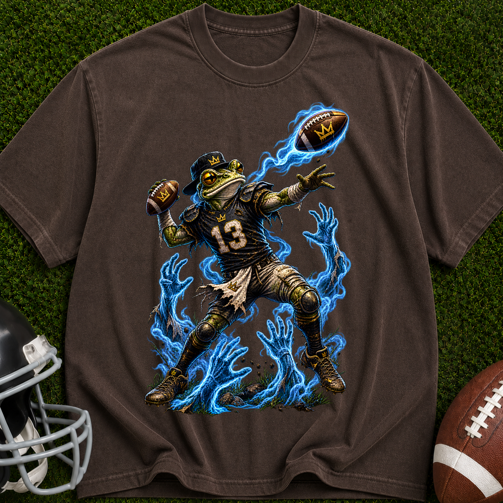 Football Player Flame Graphic T-Shirt