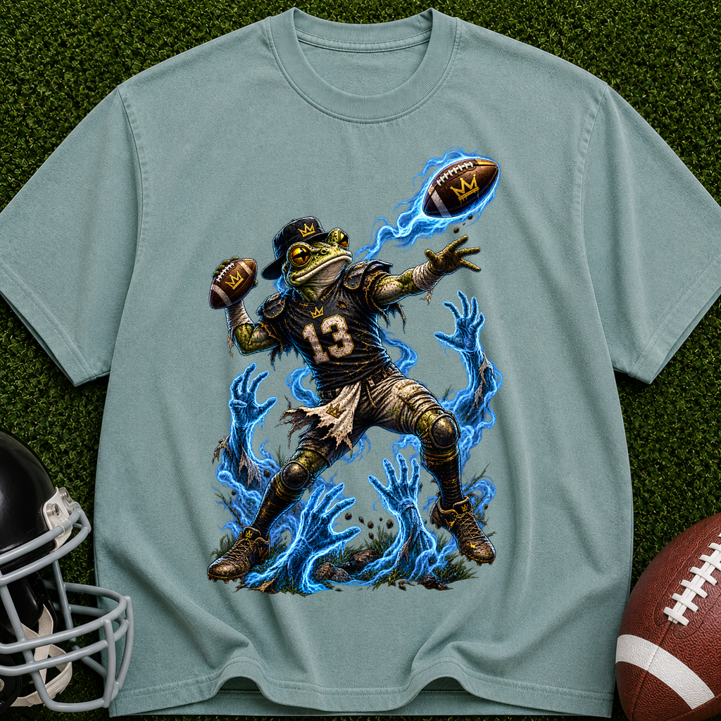 Football Player Flame Graphic T-Shirt