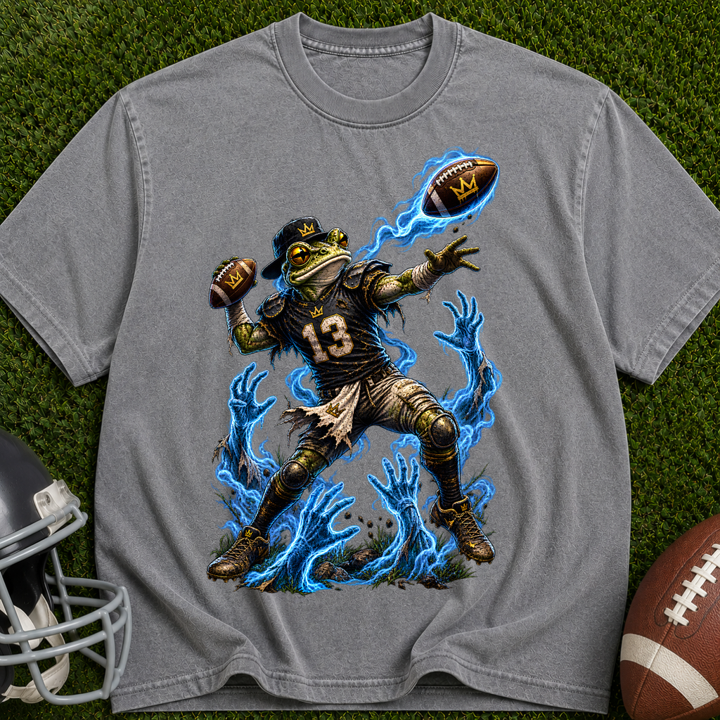 Football Player Flame Graphic T-Shirt