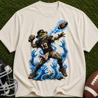 Football Player Flame Graphic T-Shirt
