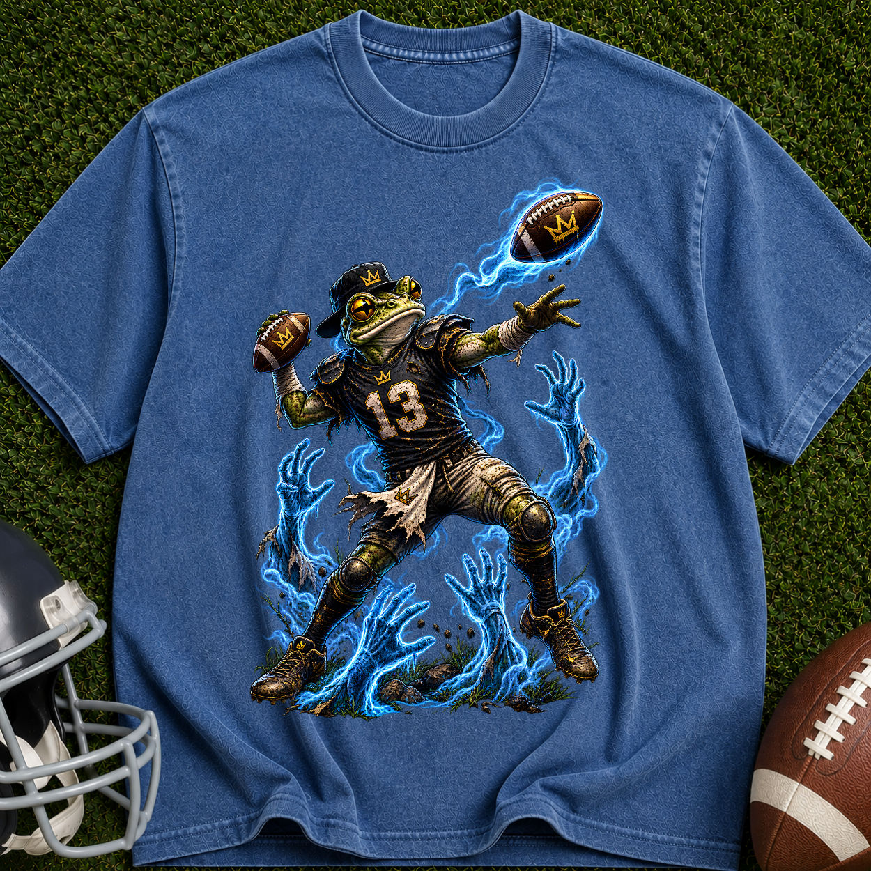 Football Player Flame Graphic T-Shirt