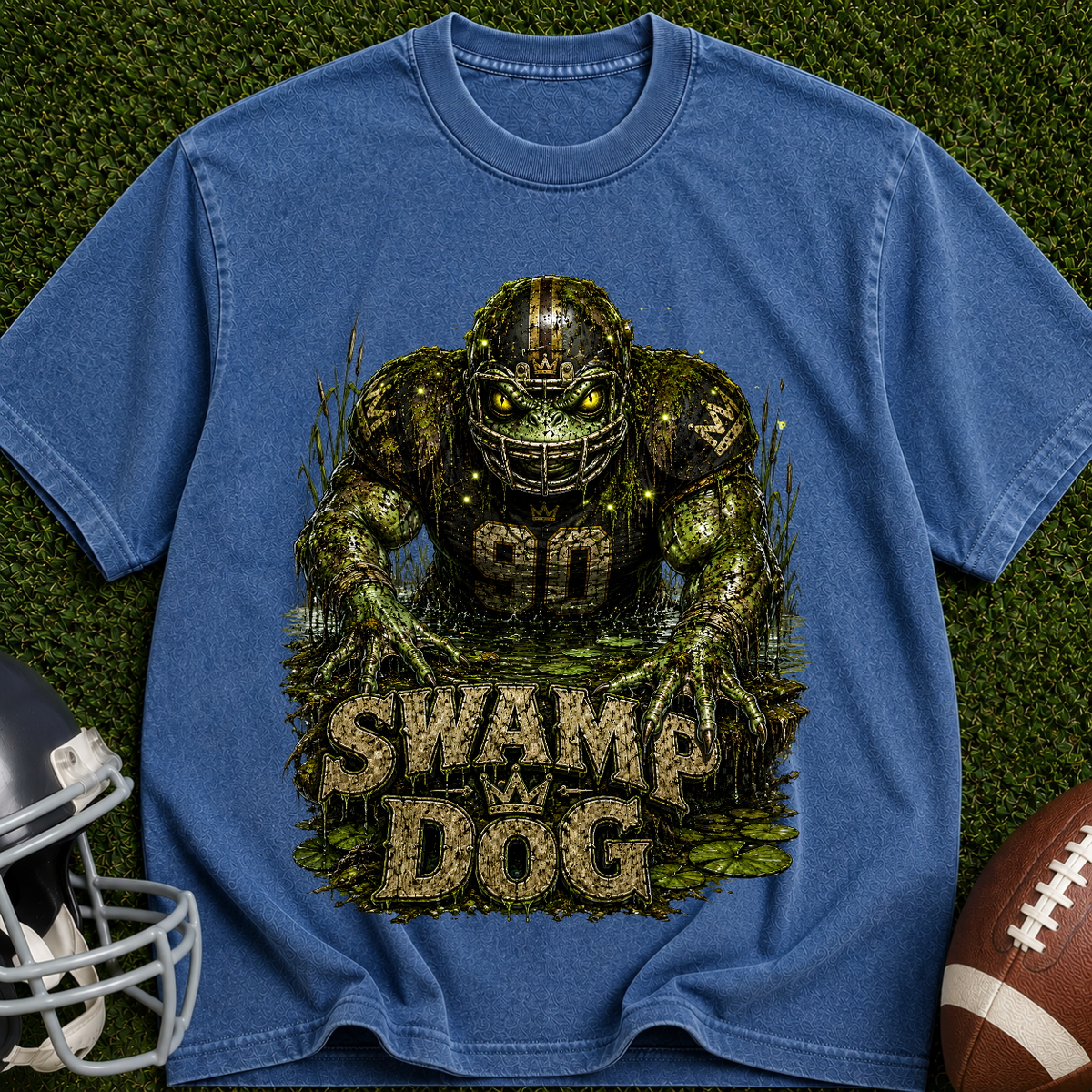 Swamp Dog Football Graphic T-Shirt — Vintage Monster Marsh Jersey Tee