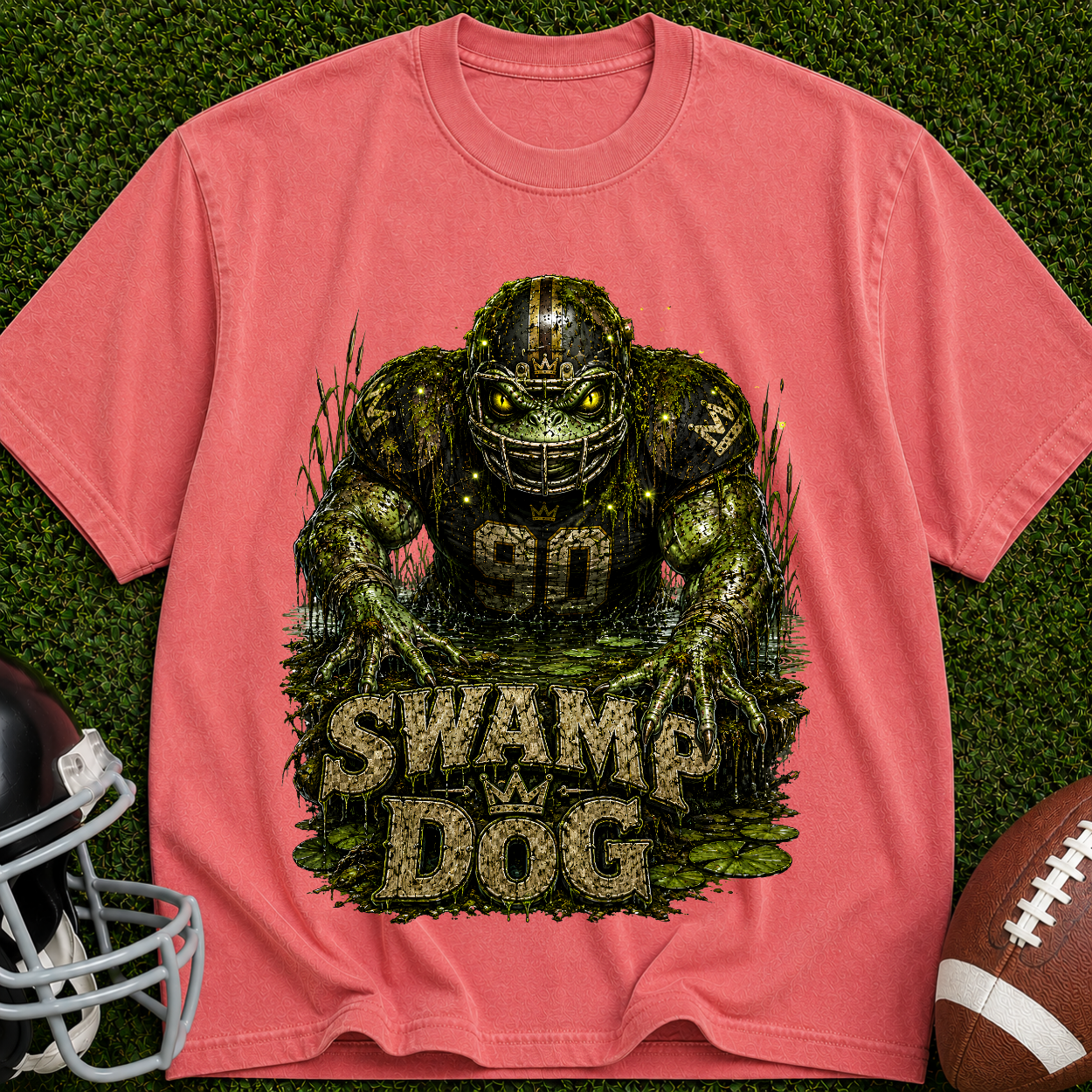 Swamp Dog Football Graphic T-Shirt — Vintage Monster Marsh Jersey Tee