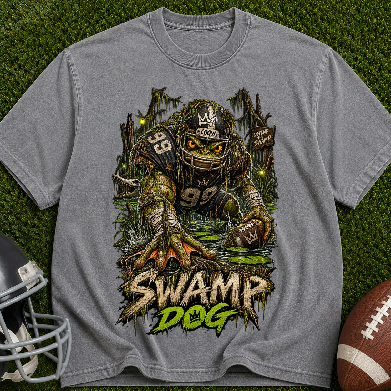 Swamp Dog Graphic T-Shirt — Vintage Football Monster Tee