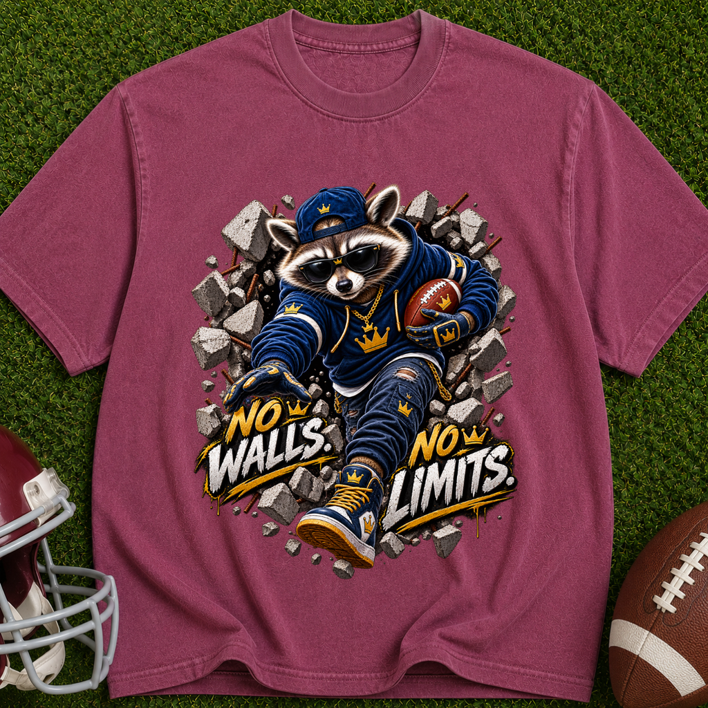 No Walls No Limits  Raccoon Graphic T-Shirt
