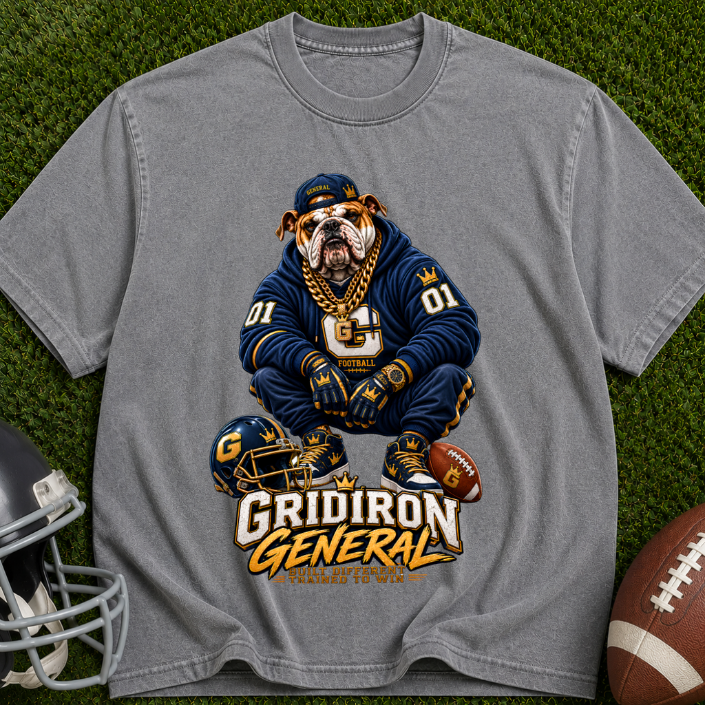 Gridiron General Football T-Shirt — Retro Mascot Graphic Tee