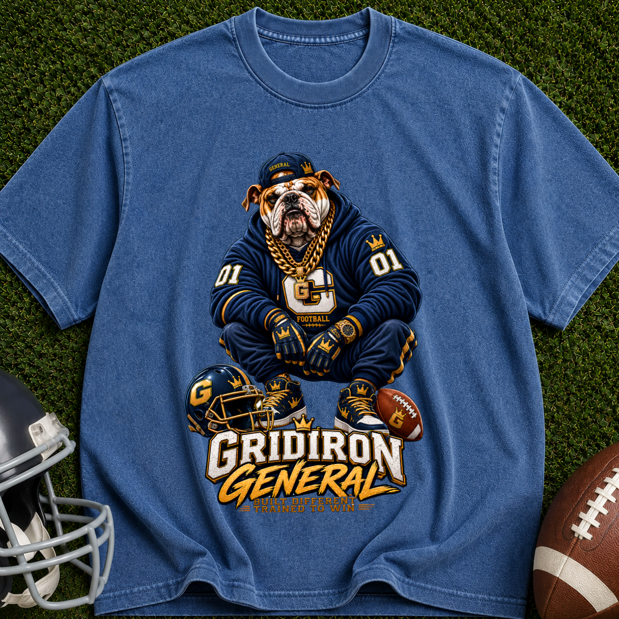 Gridiron General Football T-Shirt — Retro Mascot Graphic Tee