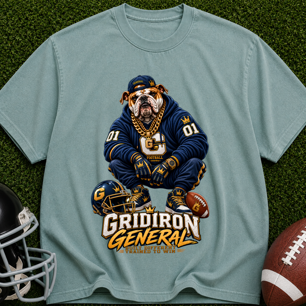 Gridiron General Football T-Shirt — Retro Mascot Graphic Tee