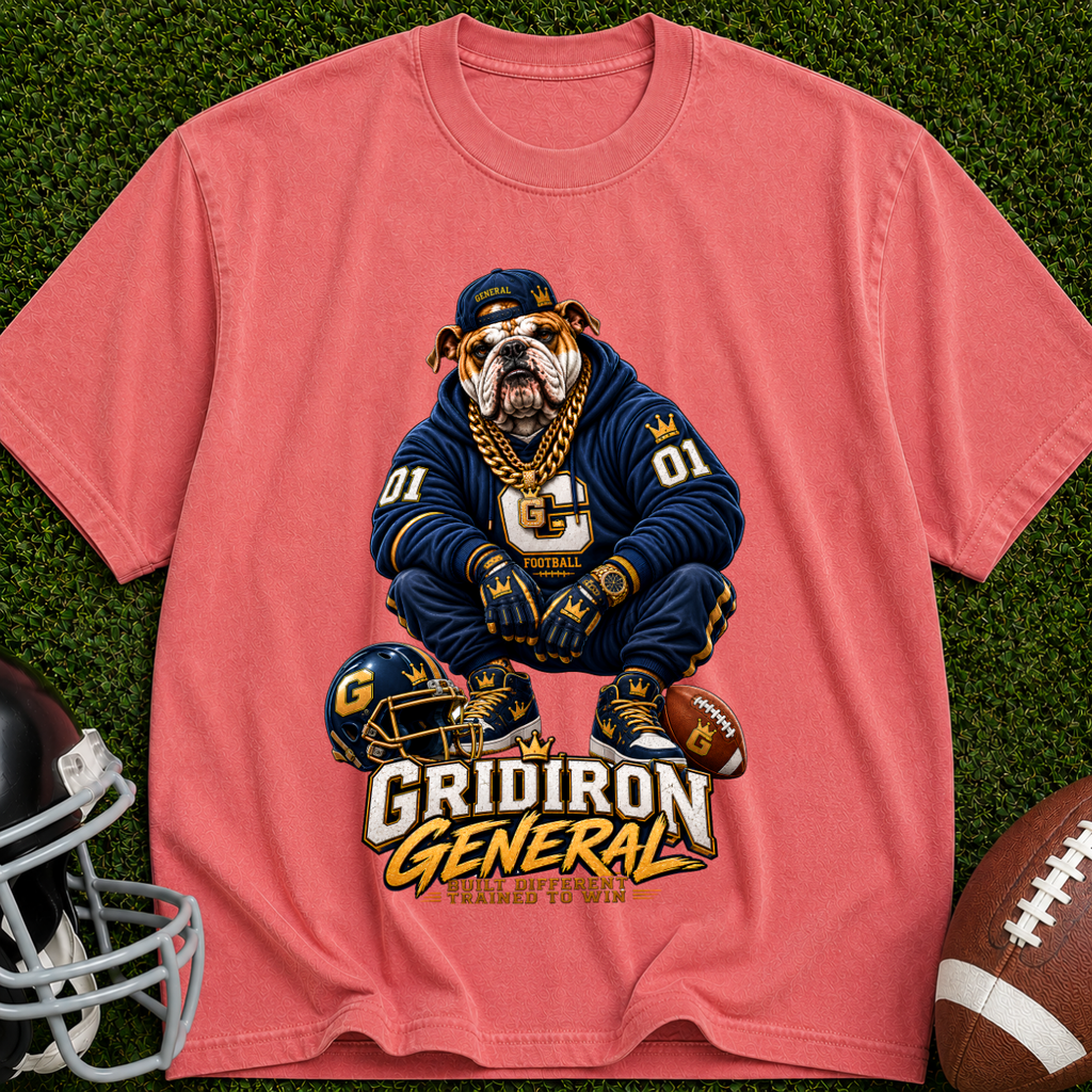 Gridiron General Football T-Shirt — Retro Mascot Graphic Tee