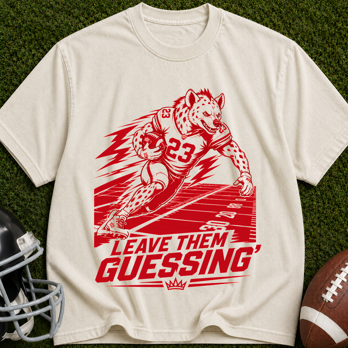 Hyena Athlete T‑Shirt — “Leave Them Guessing” Vintage Sports Graphic